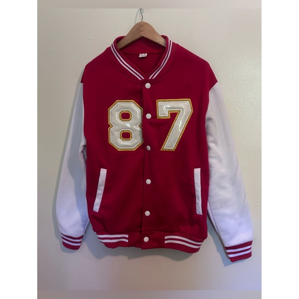 Custom Made Taylor Swift Varsity Jacket # 87 on Front & SWIFT Across Back Med